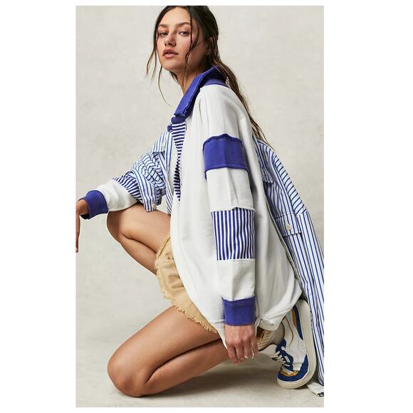 Free People x We The Free Clean Prep Polo Size Large - Picture 1 of 12